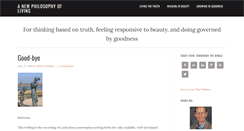 Desktop Screenshot of anewphilosophyofliving.com